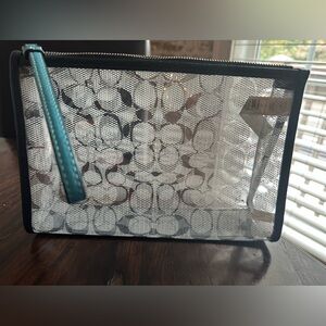 New Coach Clear Wristlet purse with leather trim.  Hard to find, no longer made!